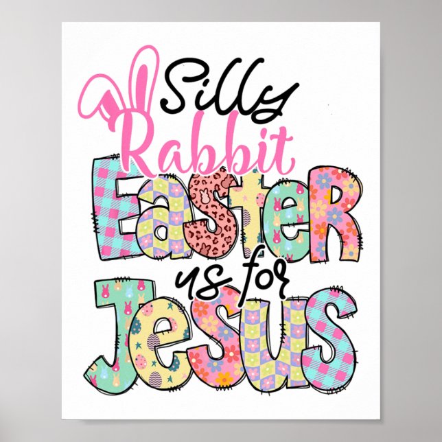 Poster Páscoa De Coelho Bobo Para Jesus Christian E (Frente)