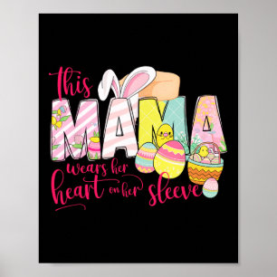 Poster Páscoa de Dia da Mãe Bela Coelhinha Floral