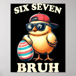 Poster Páscoa de Frangos Bruh Seis Sete 67 Meme Crianças
