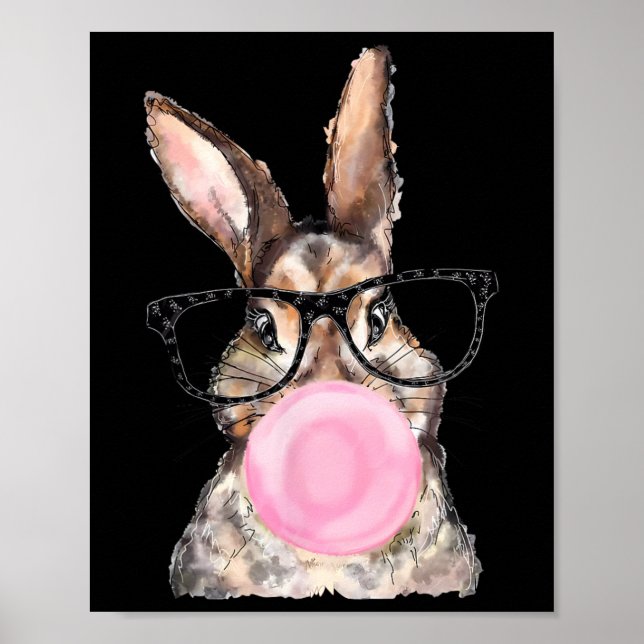 Poster Páscoa Dia Bonito Rosto Com Gles Mulheres Crianças (Frente)