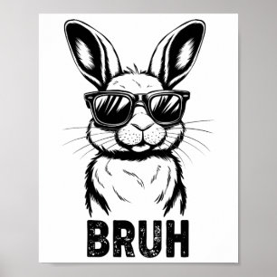 Poster Páscoa Dia Bruh Bunny Com Pulmões Homens Meninos C