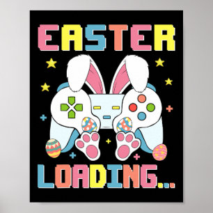 Poster Páscoa Dia Coelhinho Carregando Páscoa Jogo Jogo B