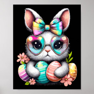 Poster Páscoa Dia Coelho Cortado Rosto Corante Ovos Coran