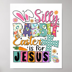 Poster Páscoa do Coelho bobo Bons Coelhinhos Cristãos Fai