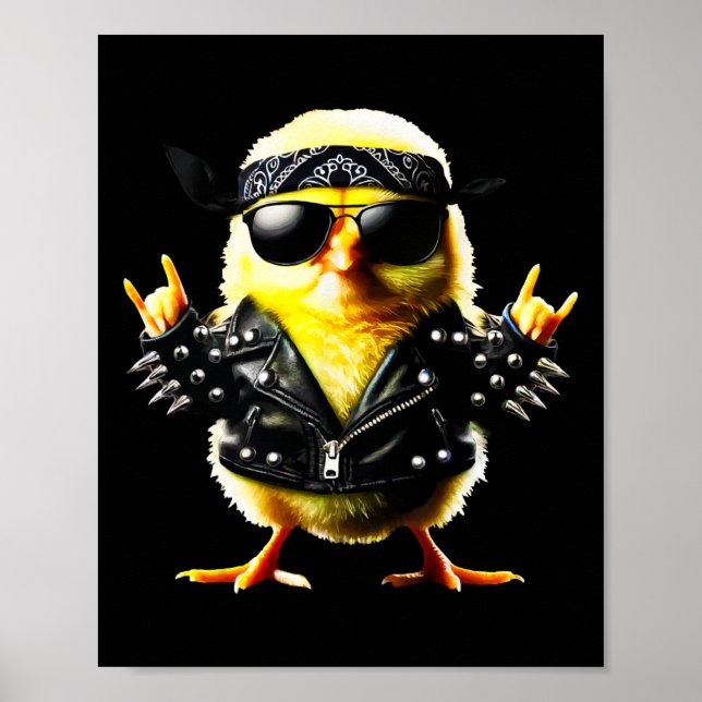 Poster Páscoa do Rockin Pintinho Biker (Frente)