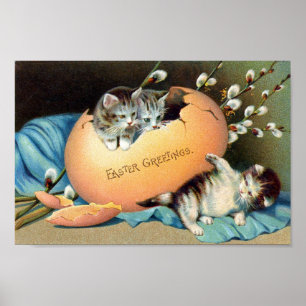 Póster Páscoa do vintage