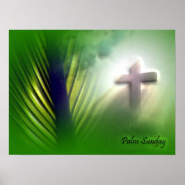 Poster Páscoa e Palm domingos cruzamentos e cenas