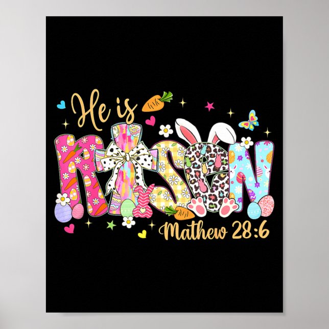 Poster Páscoa Ele Ressuscitou Jesus Cristão Mulheres Cria (Frente)