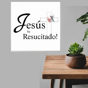 Poster Páscoa elegante "Jesús tem resucído" espanhol