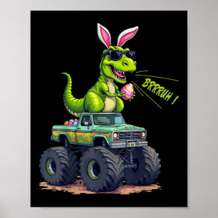 Poster Páscoa Engraçada Dinossauro Bruh - T-rex Caça de O