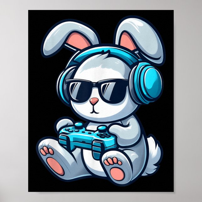 Poster Páscoa engraçada Jogos de Primavera coelhinhos (Frente)