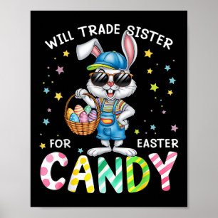 Poster Páscoa Engraçada Trocará Irmã Para Crianças Doces