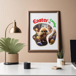 Póster Páscoa está chegando - Ovos de Corte