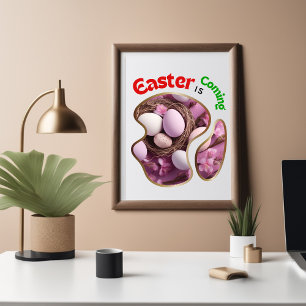 Póster Páscoa está chegando - Pintinhos
