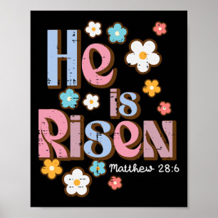 Poster Páscoa Jesus Ele Está Risado Garotas Cristãs De Fé