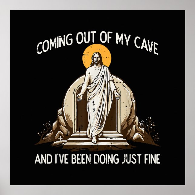Poster Páscoa Saindo da Minha Caverna Jesus (Frente)