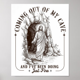 Poster Páscoa Saindo da Minha Caverna Ressurreição de Jes