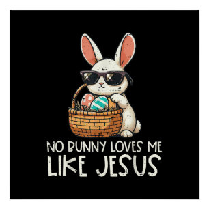 Póster Páscoa Sem Coelhinho Me Ama Como Jesus Cristão