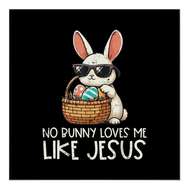 Póster Páscoa Sem Coelhinho Me Ama Como Jesus Cristão (Frente)