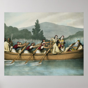 Poster Pasha de Ali (1741-1822) da caça de Janina em Bu