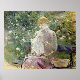 Póster Pasie que sewing no jardim de Bougival, 1881