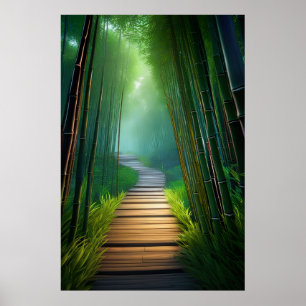 Poster Passagem De Bambu, Um Caminho De Madeira Incrível