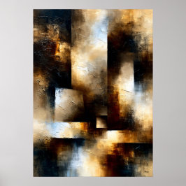 Poster Passagem de Bronze Texturizado Geométrico Abstrato