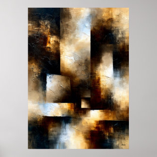 Poster Passagem de Bronze Texturizado Geométrico Abstrato