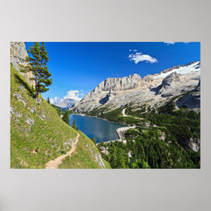 Póster Passagem de Dolomiti - de Fedaia com lago