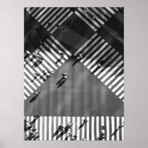 Poster Passagem de Pedestres com Pessoas e Sombras