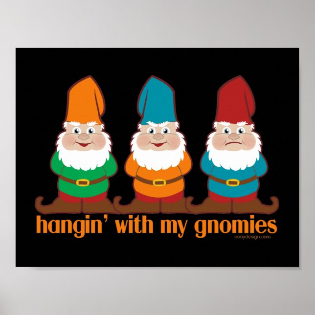 Póster Passando o Tempo Com Meus Gnomos (Frente)
