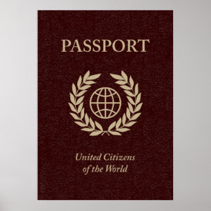 Póster passaporte marrom