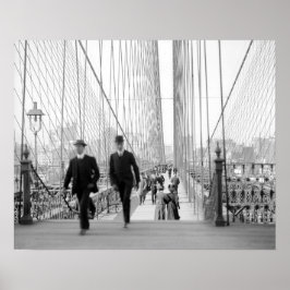 Póster Passarela da Ponte do Brooklyn, 1905. Foto Antiga