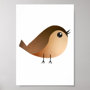 Poster Passarinho Fofo Desenho Animado 