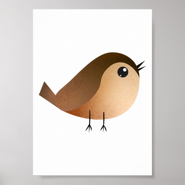 Poster Passarinho Fofo Desenho Animado  (Frente)