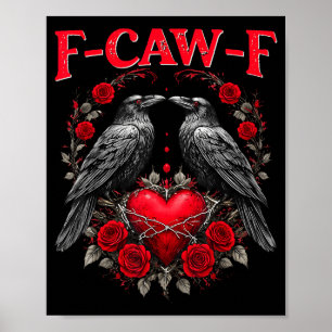 Poster Passarinho Preto Engraçado F-caw-f Anti Dia dos Na