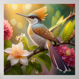 Poster Pássaro da Fantasia Honeyeater do ouro Detido