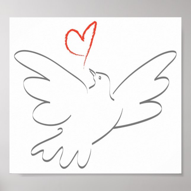 Póster Pássaro da Paz e do Coração (Frente)