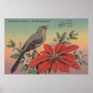 Poster Pássaro de estado de FloridaMocking BirdFlorida