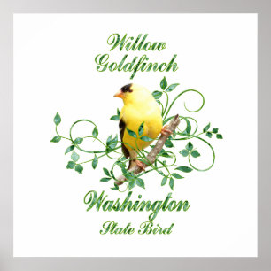 Poster Pássaro de estado de Washington do Goldfinch
