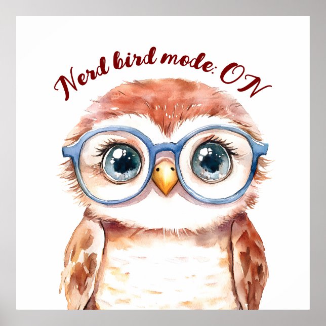 Poster Pássaro do Nerd do geek (Frente)