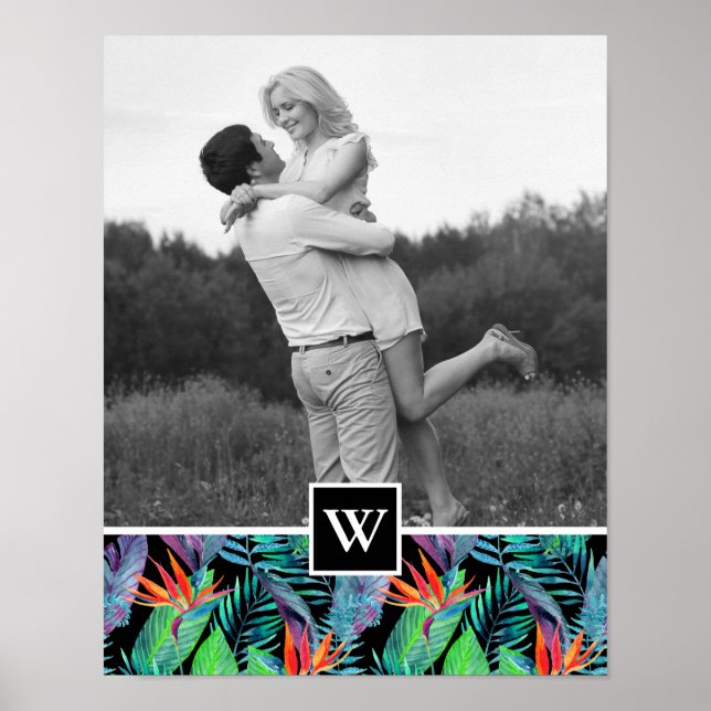 Póster Pássaro do Paraíso | Adicione sua foto & inicial (Frente)