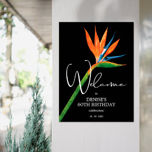 Poster Pássaro do Paraíso na Festa de aniversário Negra