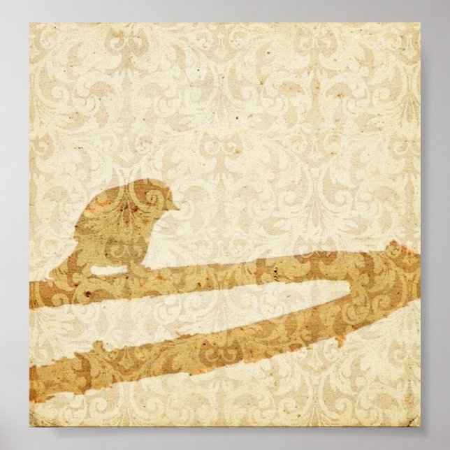 Poster Pássaro em uma ramificação (Frente)