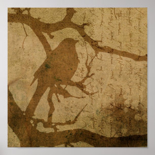 Póster Pássaro em Uma Ramificação