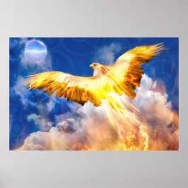 Poster Pássaro Fênix ERGA-SE ACIMA DE SUAS TRIBULAÇÕES