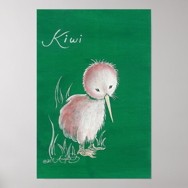 Poster Pássaro Kiwi da Nova Zelândia (Frente)