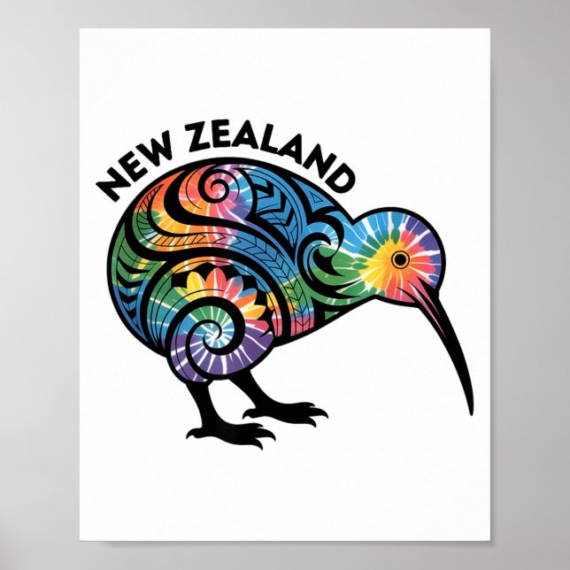 Poster Passaro Kiwi da Nova Zelândia (Frente)