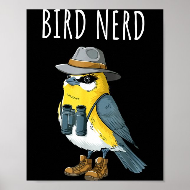 Poster Pássaro nerd engraçado observador de pássaros obse (Frente)