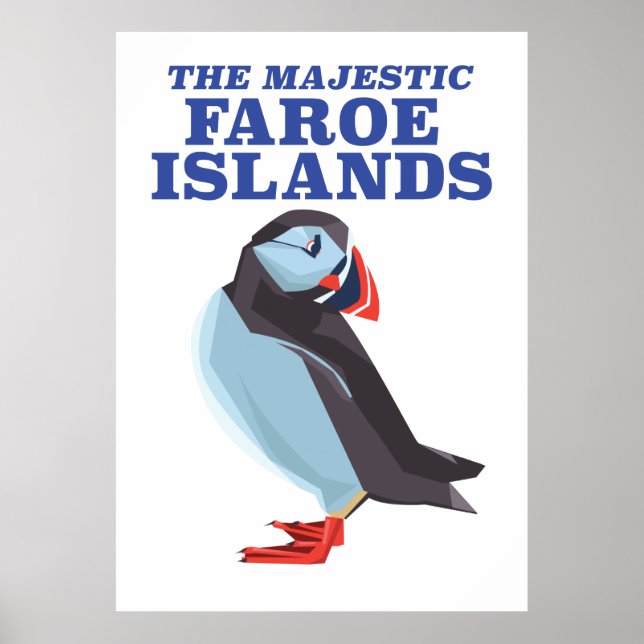 Poster Pássaro Puffin das Ilhas Faroé (Frente)